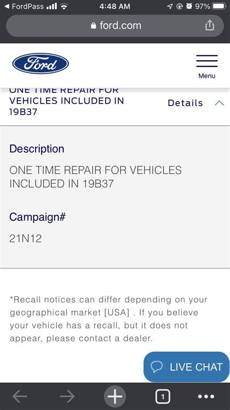 RECALL 21N12 Warranty Extension - Single Repair ONE TIME REPAIR FOR VEHICLES INCLUDED IN 19B37. . Ford 21n12 recall